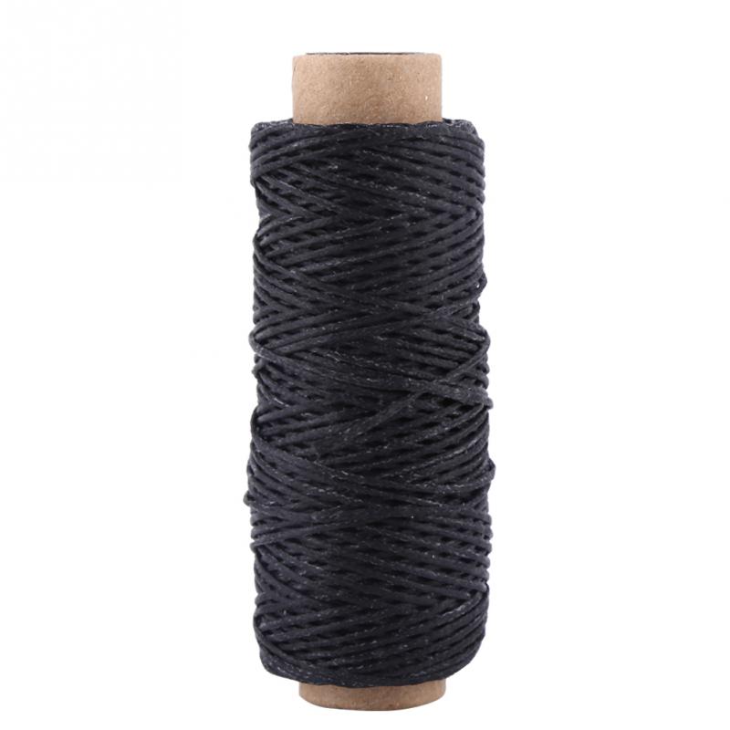 1Pcs 50M 150D 1mm Leather Waxed Thread Cord DIY Flat Waxed Thread Craft Tool Hand Stitching Thread Flat Waxed Sewing Line: black