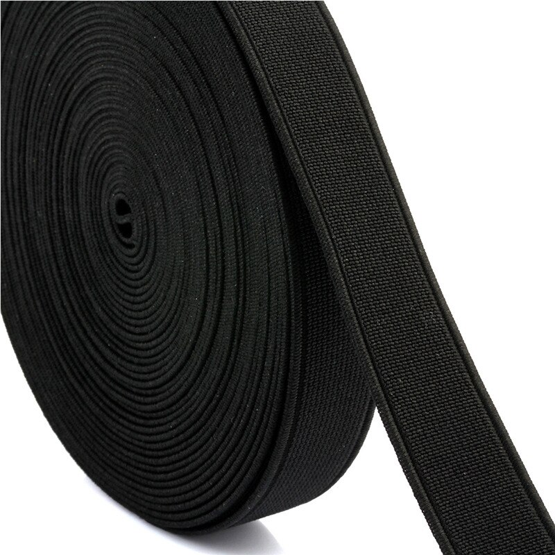 1.5cm kleuren gebreide elastische band diy knutselen dikkere schuine banden schoenen haarelastiek hoofdband jurk kant rand naaien kraagbanden: Zwart