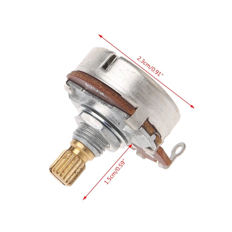 A250K Potentiometer Splined Pot Electric Guitar Bass Effect Amp Tone Volume Parts
