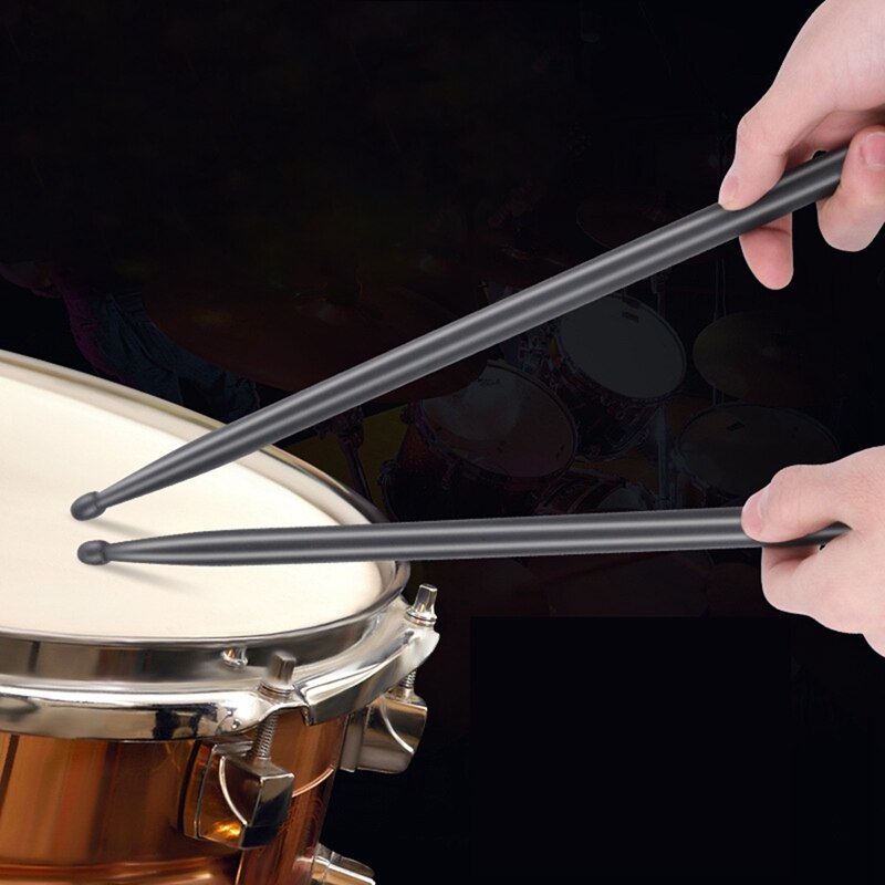 Baquetas pesadas de aleación de aluminio, juego de tambor 5A, instrumento Musical, accesorios de percusión para principiantes, color negro, 41cm: Default Title