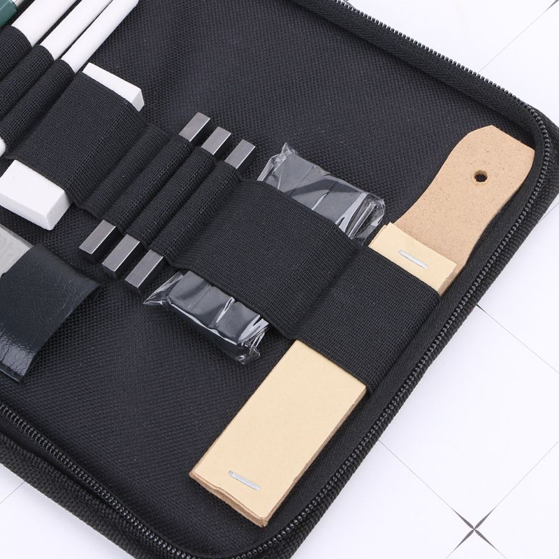 32 pces profissional desenho artista kit lápis esboço arte de carvão vegetal artesanato com saco de transporte ferramentas k92c