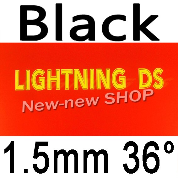 61second Lightning DS NON-TACKY Pips-In Table Tennis PingPong Rubber with Sponge: black 1.5mm H36