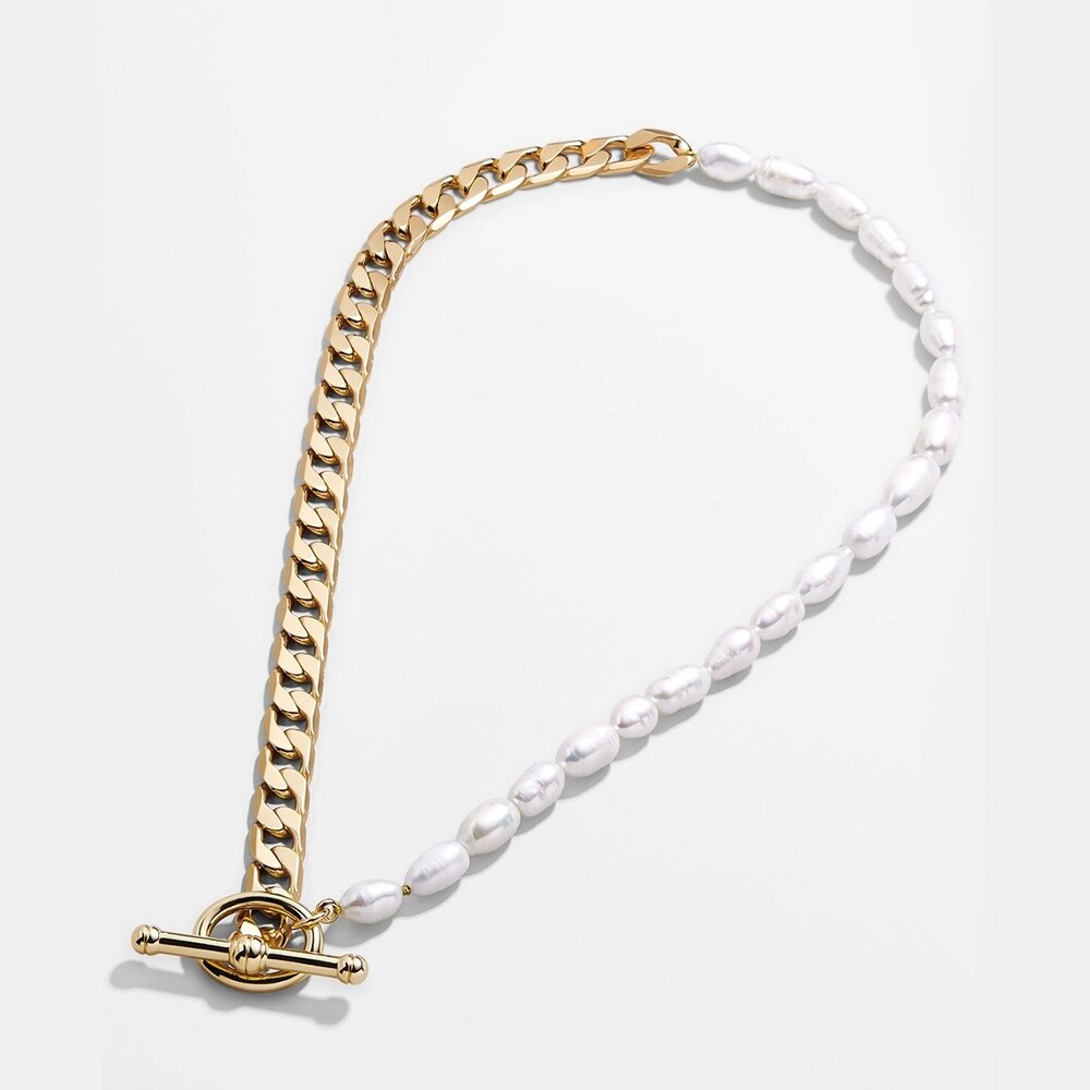 Doppel Schicht Lange Verknüpfung Kette Perle Anhänger Halskette Gemischt Verbunden Kreis Lasso Halsband Halskette für Frauen Hochzeit Schmuck