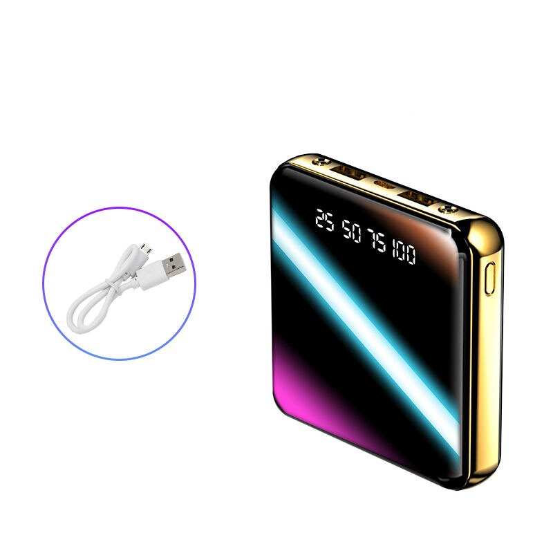 30000mAh Accumulatori E Caricabatterie Di Riserva Quadrato Del Telefono Mobile Veloce Caricabatterie Da Viaggio 2USB di ILLUMINAZIONE A LED Per I Telefoni intelligenti Caricatore Esterno Batteria esterna: gold