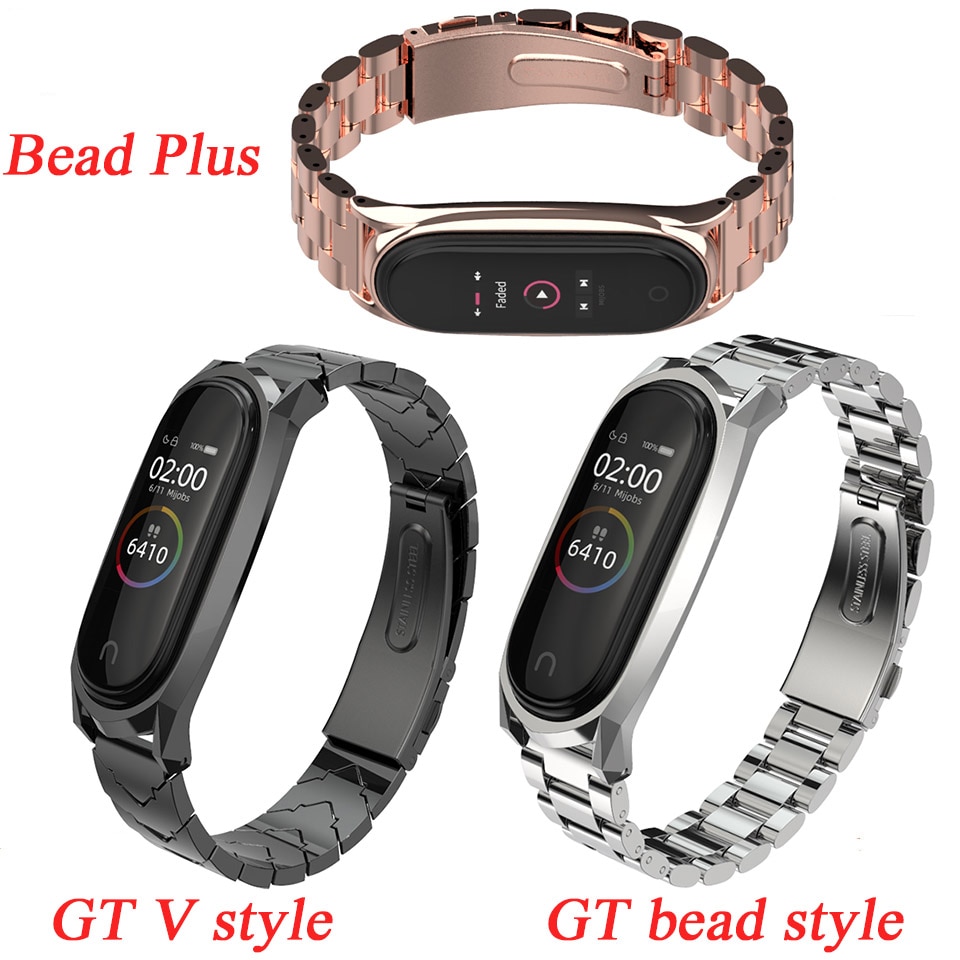 Mijobs Mi band 4 Strap Metal Stainless Steel Bracelet for Xiaomi Mi Band 4 Mi Band 3 Strap Smart Watch Miband 4 correa Wristband