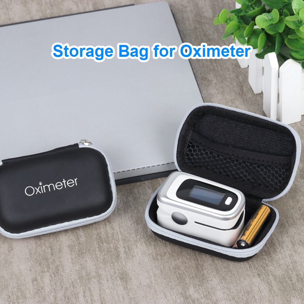 Carrying Protective Case Pouch Box for Fingertip Pulse Oximeter Waterproof Shockproof EVA Hard Shell Carry Case Storage Pouch