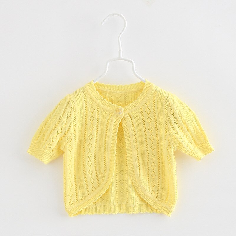 Baby Meisje Vest Jas Dunne Zomer Kinderen Sjaal Gele Jas 12 24 Maand Baby Peuter Meisje Kleding Kleding RKC194005: YELLOW / 24M