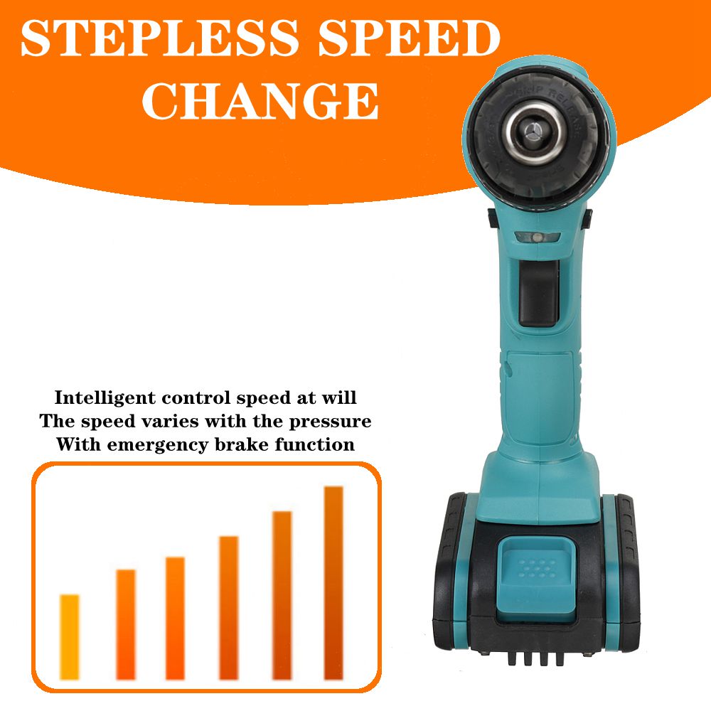 48V 3 in 1 Cordless Impact Electric Drill Hammer Screwdriver with Battey Drill Accessories 25+3 Turque Power Driver Tools Set