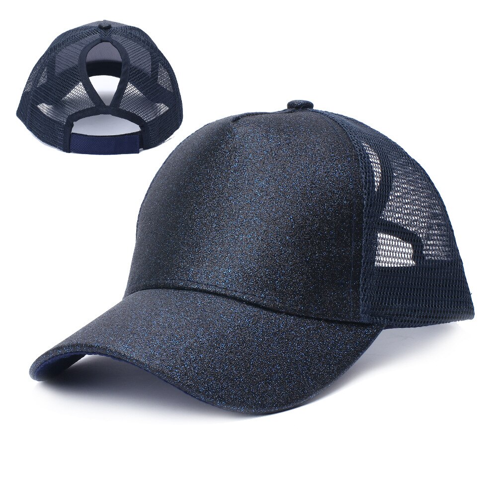 2022 Glitter Ponytail Women&#39;s Baseball Cap Women Snapback Mesh Trucker Caps Female Summer Bone Black Adjustable Hip Hop Hats/Cap: 8