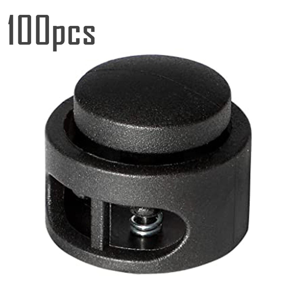 100pcs Round Cord Locks Sliding Spring Clasp Stop Toggle Stopper Round Ball Shape Luggage Lanyard Stopper String Cord Lock #35: O