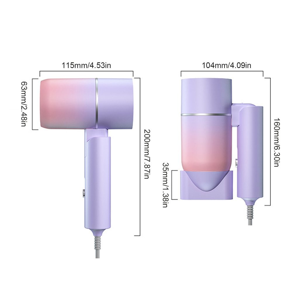 Hair Dryer Salon Folding Ionic Dry Hair Blow Dryer With Diffuser &amp; Concentrator Powerful Fast Drying Hairdryer