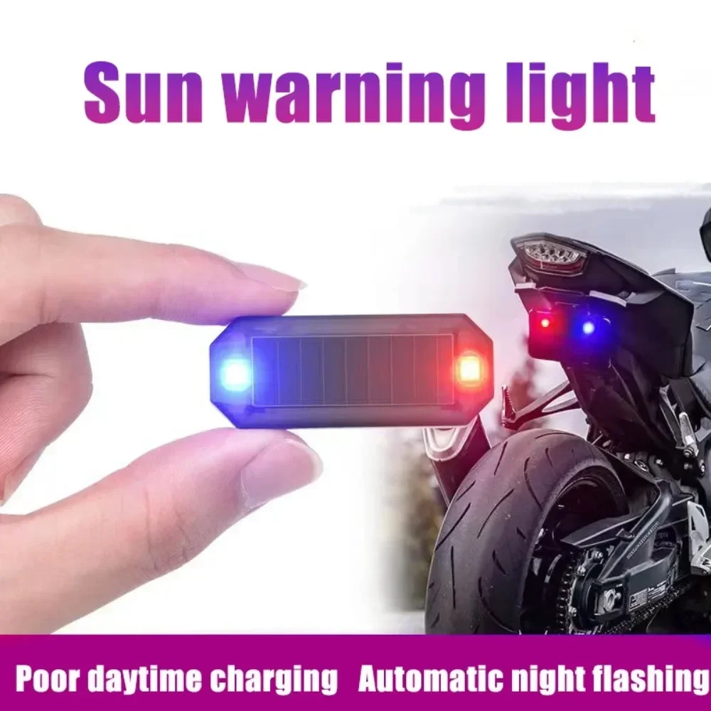 Motorfietsen Auto Mini Led Draadloze Waarschuwing Anti-Diefstal Waarschuwingslampje Voorkomen Achteraan Botsing Zonne-Energie Strobe Auto Accessorie