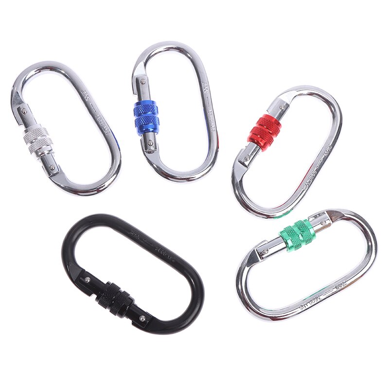 Locking Carabiner - 25kN Strength D-Shape Climbing Screw Gate Locking Carabiner - 25kN Strength D-Shape Climbing Screw Gate