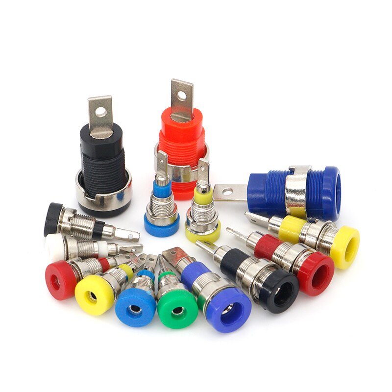 5Pcs Brass 2mm Banana Female Jack Chassis Panel Mount Socket Connector for Non-Shrouded Banana Plug