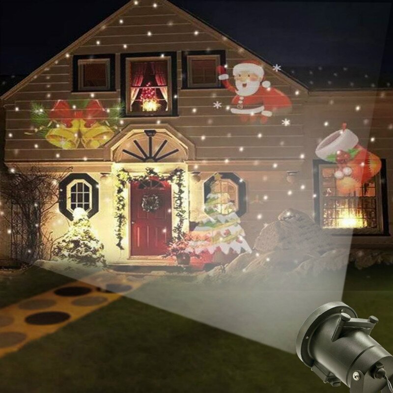 Snefnug stjerne projektor vandtæt bevægelig atmosfære belysning fest lys flerfarvet til julepynt til hjemmet