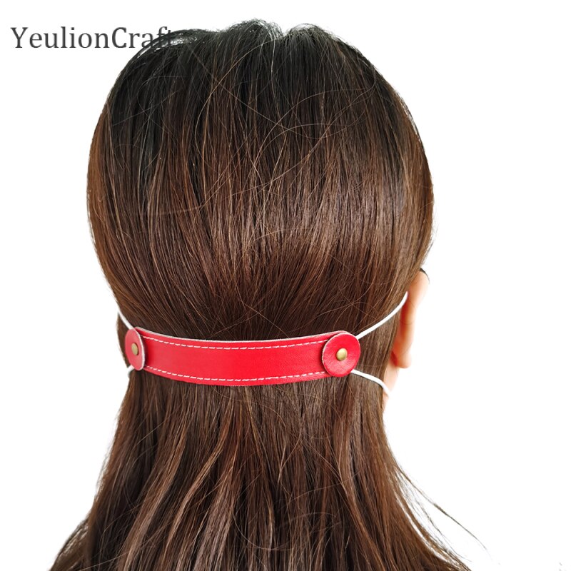Chzimade 5Pcs Pu Leer Oor Protectors Haak Uitbreiding Strap Gesp 12.5X2Cm Voor Masker Dragen Release Pijn oor Grips Clips Haken