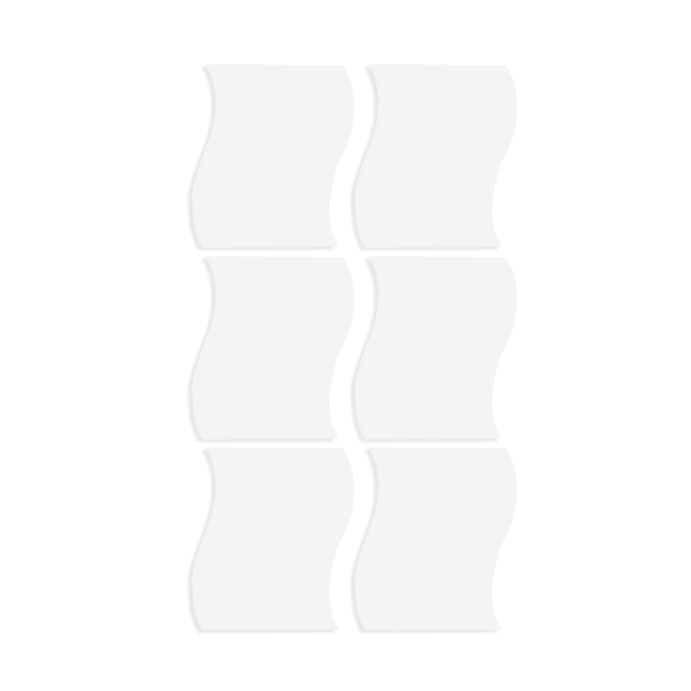 6 Pcs Delicate Spiegel Sticker Nuttig Spiegel Muurstickers Spiegel Decals Golf Spiegel Stickers Voor Slaapkamer: Silver