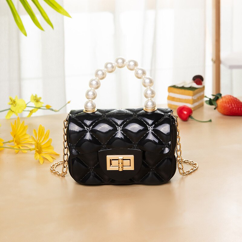 Mini Fasion - Small Shoulder Bgas Jelly Cute Crossbody bag Women Tote Pearl Handle Handbags Top-Hanlde-Bags