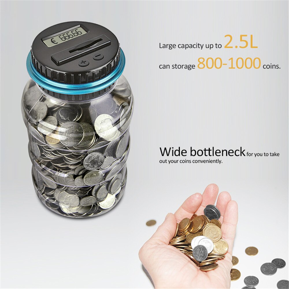 Electronic Piggy Bank Digital Coin Counting Bank with LCD Counter Coin Bank Money Jar for Kids Adults Boys Girls