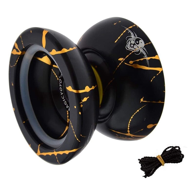 MAGICYOYO-Yoyo de aleación de aluminio N11, YoYo K1 de plástico azul oscuro, Yoyo principiante con guante, bolsa