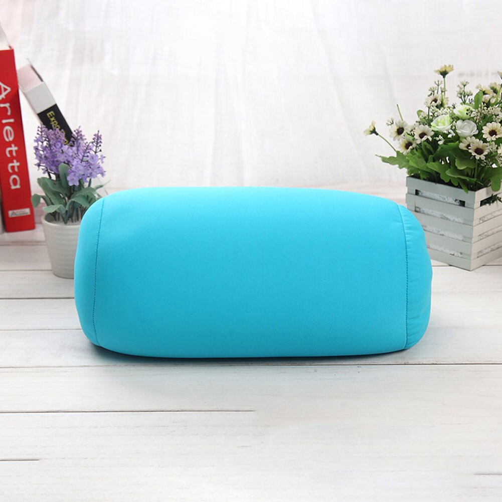 Sofa Sleep Microbead Neck Back Roll Cushion Travel Bed Roll Throw Pillow: Sky Blue