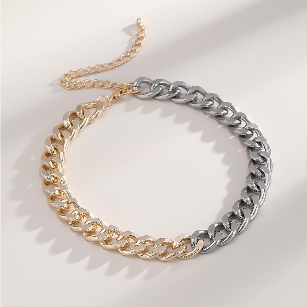 Lacteo Overdreven Metalen Ketting Choker Ketting Street Punk Goud Kleur Zilver Kleur Gemengde Ketting Sieraden Voor Vrouwen En Mannen