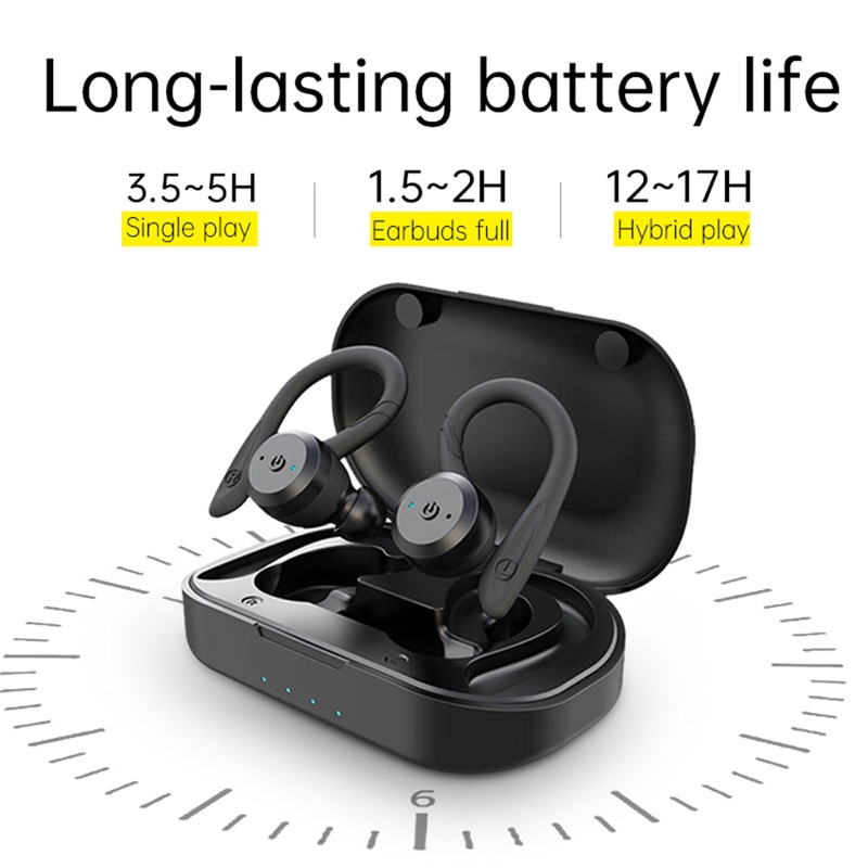 Cyboris 20 Uur Speeltijd Zwemmen Waterdicht Bluetooth Oortelefoon Dual Slijtage Stijl Sport Draadloze Headset Tws Ipx7 Oordopjes Stereo