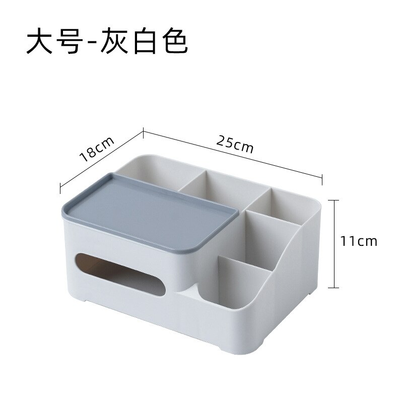 Box Household Kitchen Tissue Storage Box Multifunctional Living Room Mobile Phone Desk Organizer Tissue Storage Box Shelf: Large white