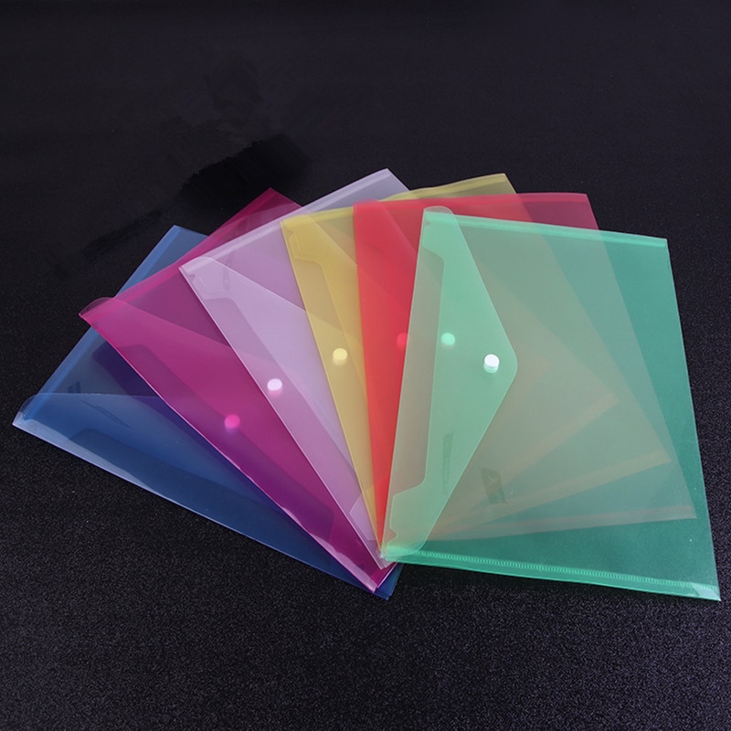 1pcs Plastic Envelopes Premium Clear Document Folders Transparent Project Envelope Folders With Snap Button Closure