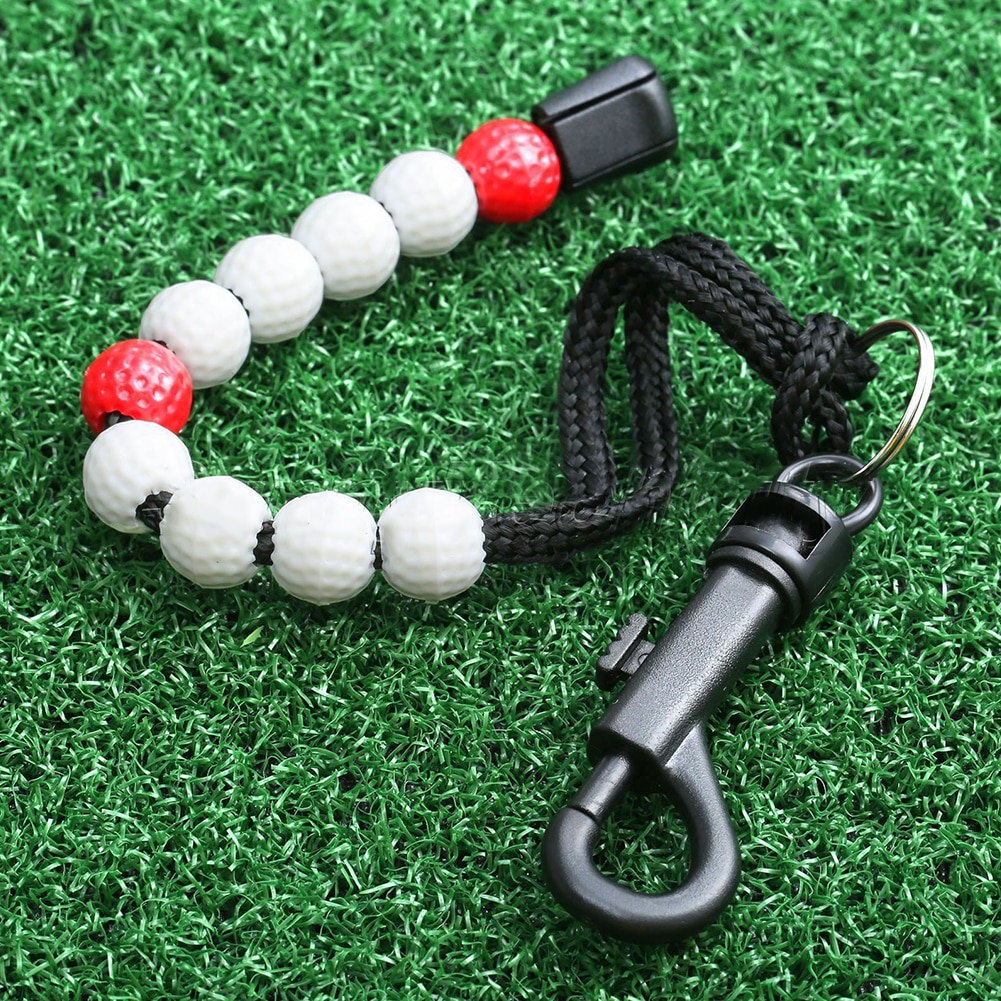 Golf score perler holdbare med clip putt bærbar counter remenber træningshjælp nylon kæde  l0703