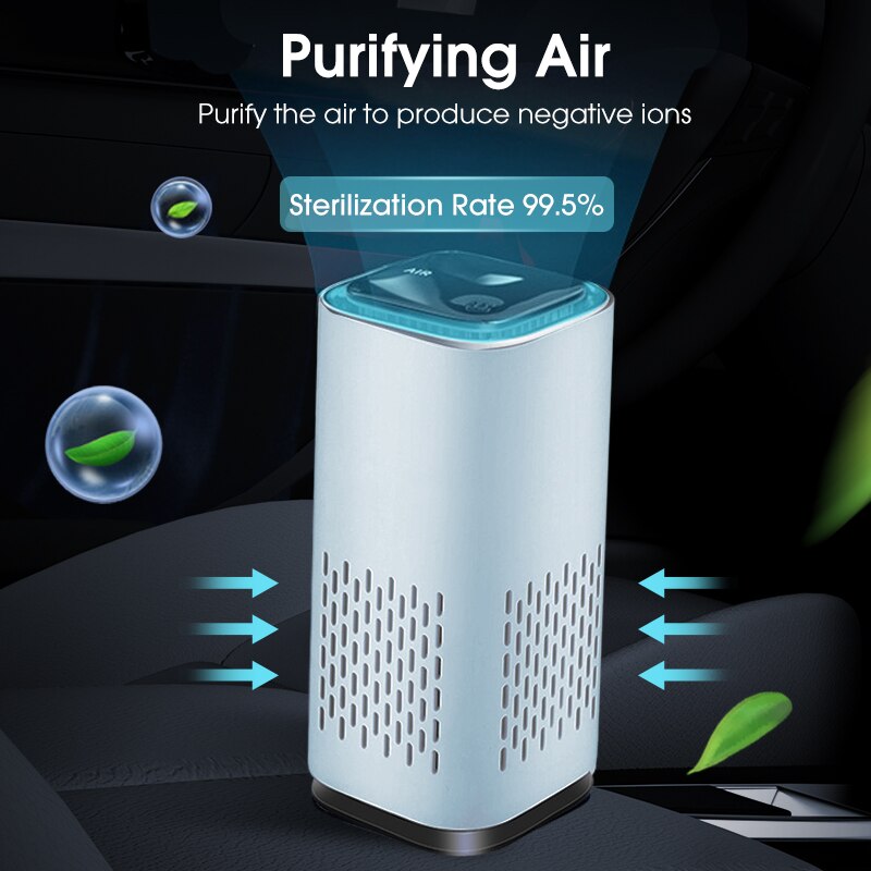 Bil luftrenser renser negativ ion usb mini hjemmekøretøj luftrenser fjern formaldehyd luftrenser biltilbehør