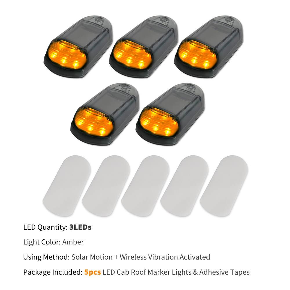 5 uds luces de cabina con energía Solar para camión 3/12LED F150 luces de cabina inalámbricas luces de techo para camioneta Dodge Ram luz de ratón de techo: Champán