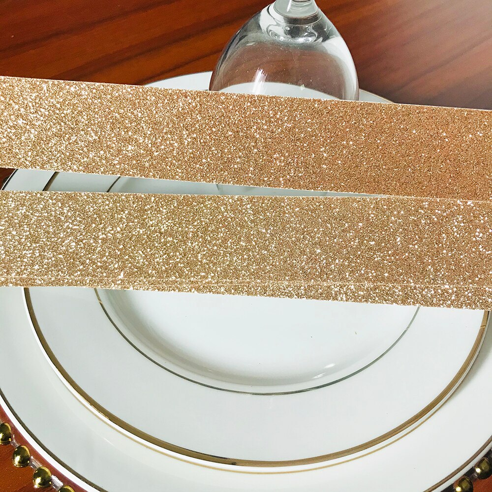 50PC Rose Gold Glitter Wedding Invitation Belly Band, Champagne Red Silver Glitter Invitation Belt, DIY Party Card Wrap