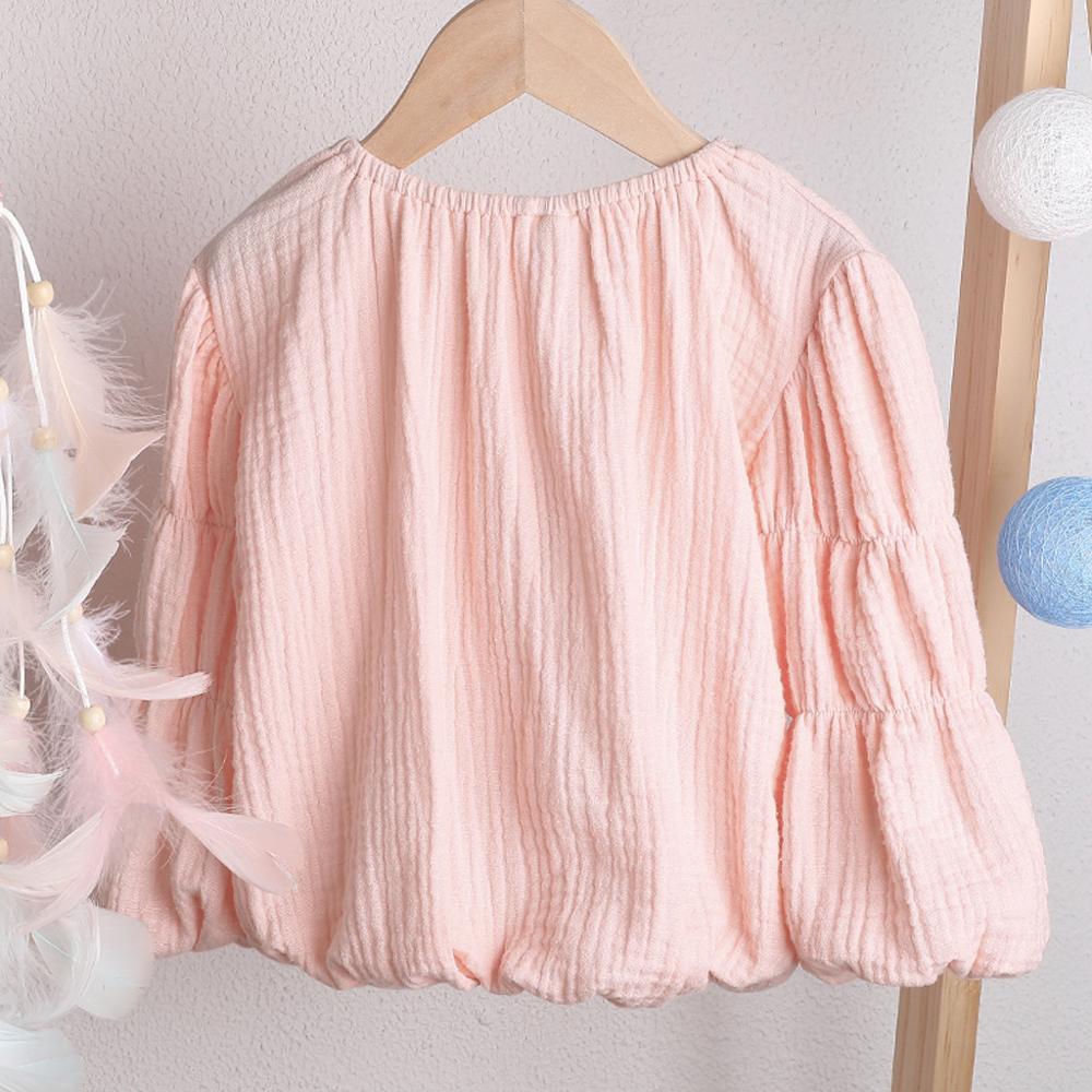 Kinderen Herfst Linnen Tops Peuter Kids Baby Jongen Meisje Solid Puff Lange Mouw Kleurrijke Mode T-shirt Tops Kleding Outfits