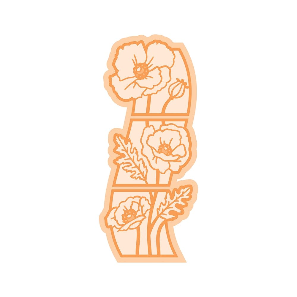 Poppies Roses Daisy Coneflower Floral Split Strips Die Set Metal Cutting Dies Diy Card Scrapbook Craft Blade Punch Mold