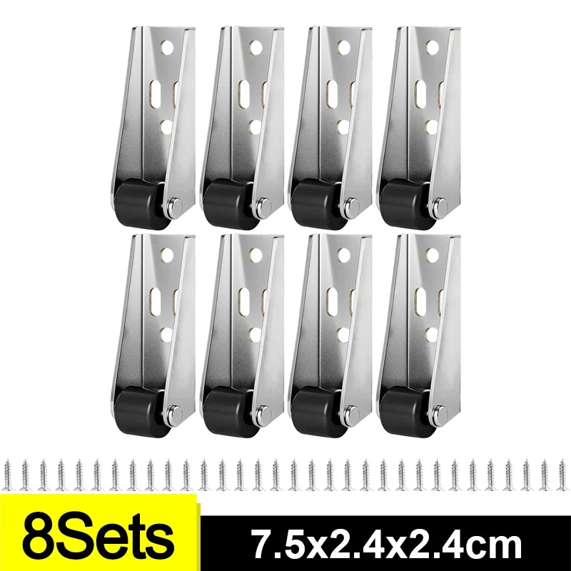 1/12 juegos de ruedas de puerta corredera direccionales verticales de polea de pista de puerta lateral silenciosa Mini rueda suave sin esfuerzo para muebles del hogar: Blanco