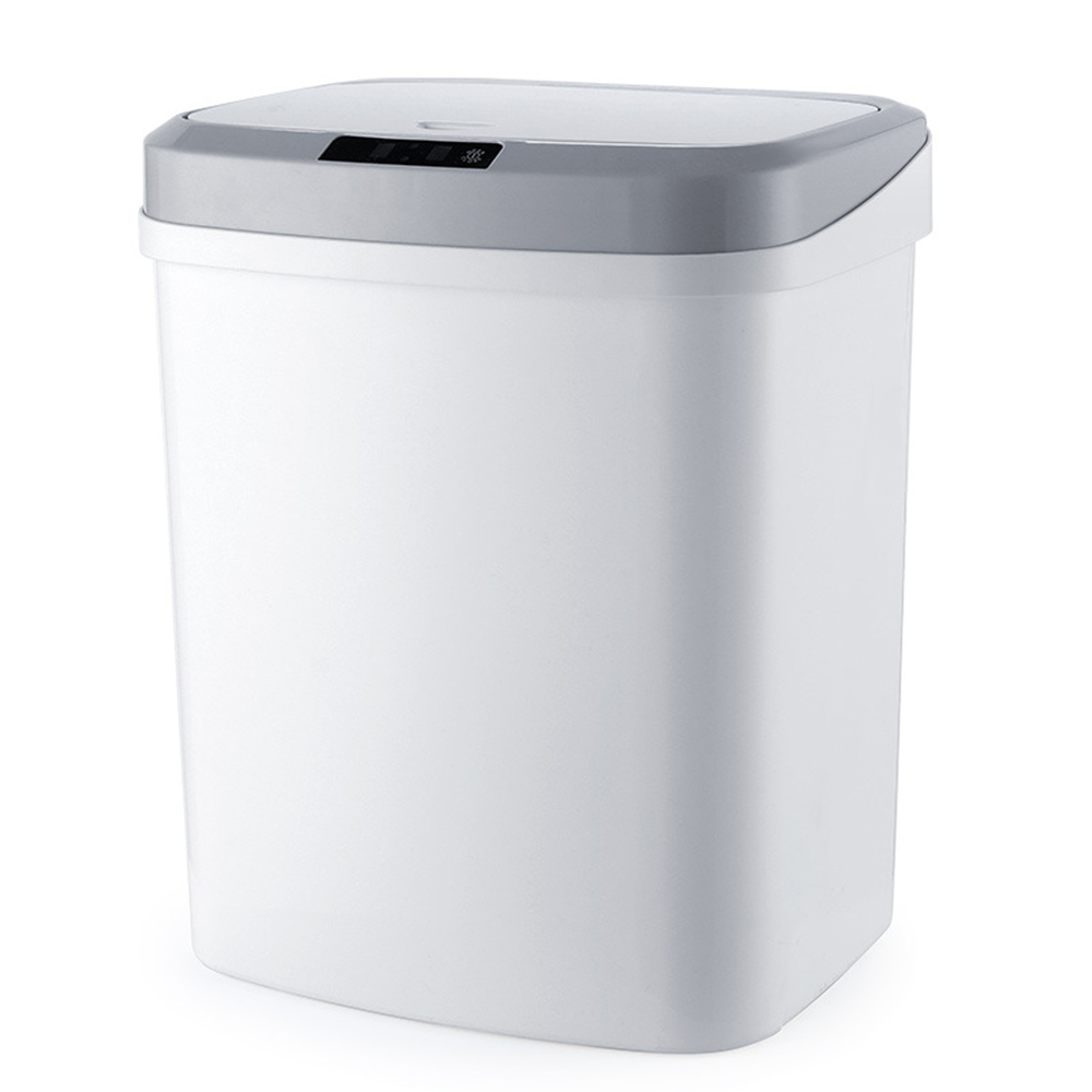 Papeleras de plástico recargables con Sensor inteligente para dormitorio y oficina, cubo de basura automático silencioso, cesta de papel para el hogar: A