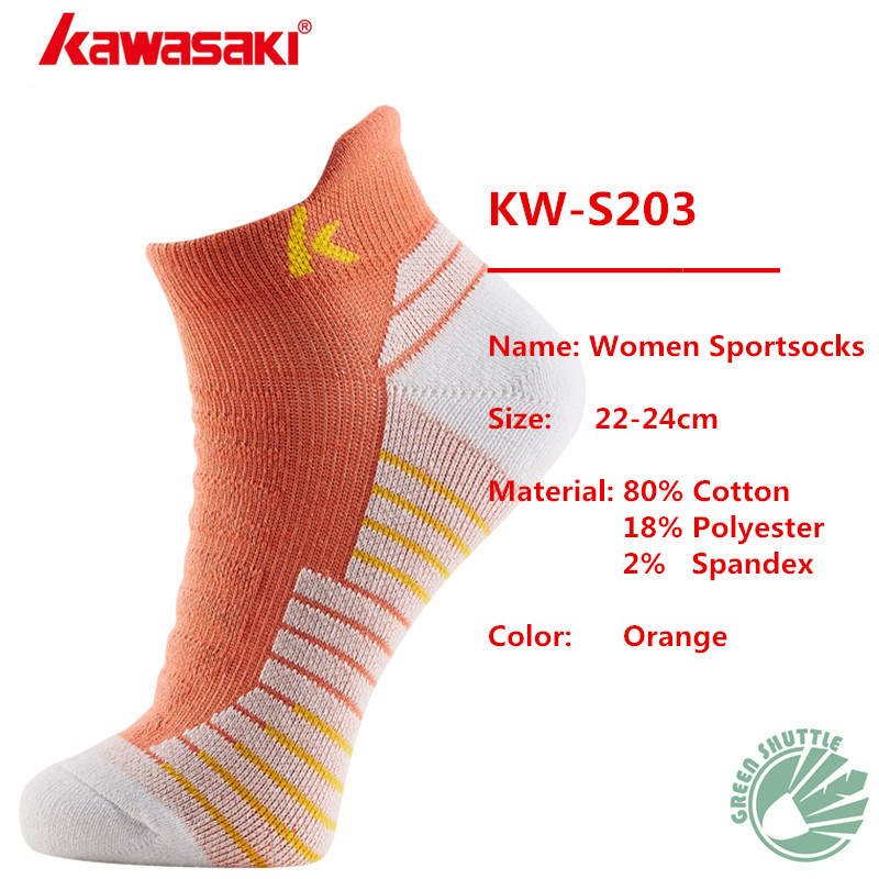Chaussettes de badminton kawasaki authentiques pour hommes et femmes, absorbant la transpiration et respirantes pour le sport
