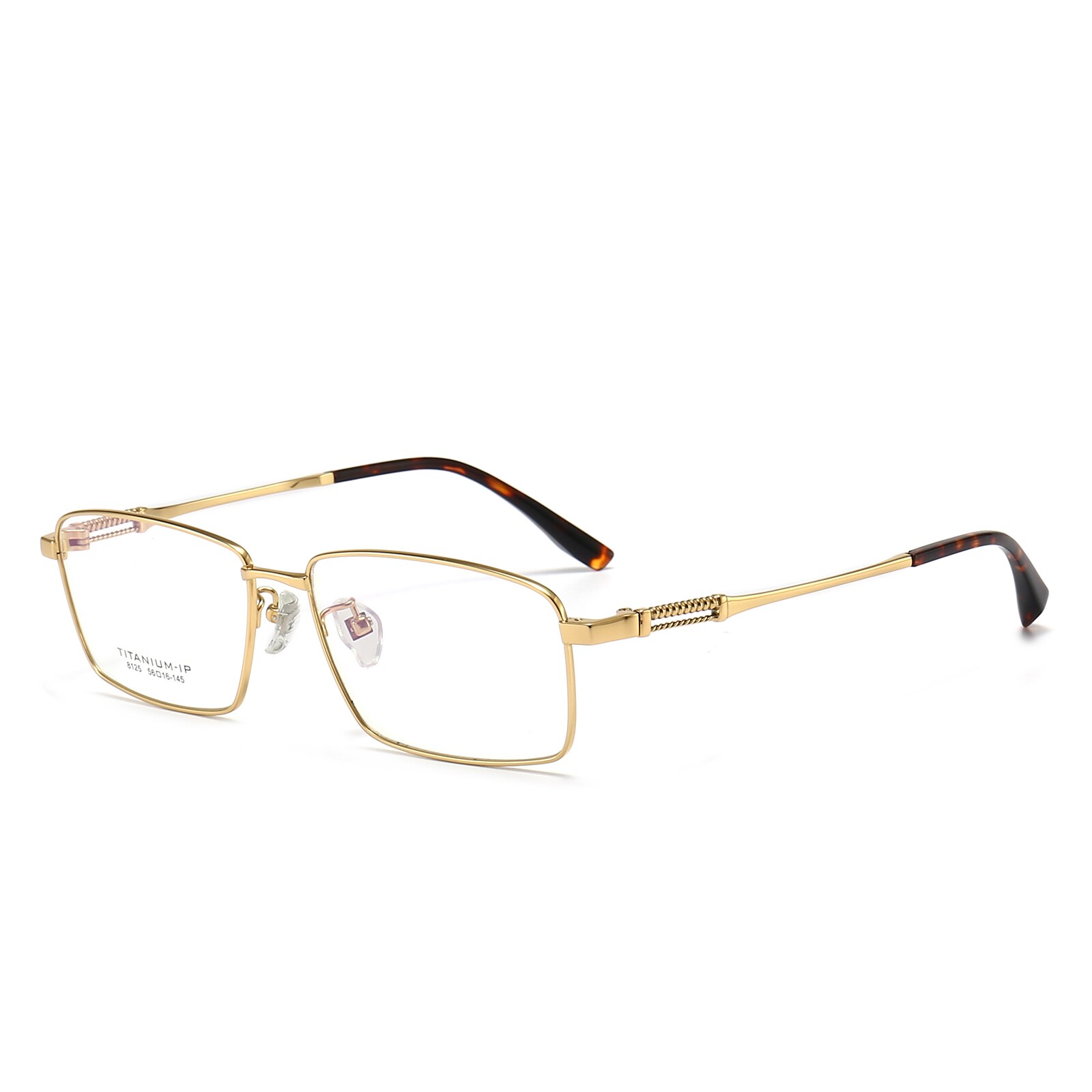AooKoNi Pure Titanium Myopia Glasses Full Frame Glasse Leisure Male Business Do Prescription optical Square Eyewear AK8125: gold
