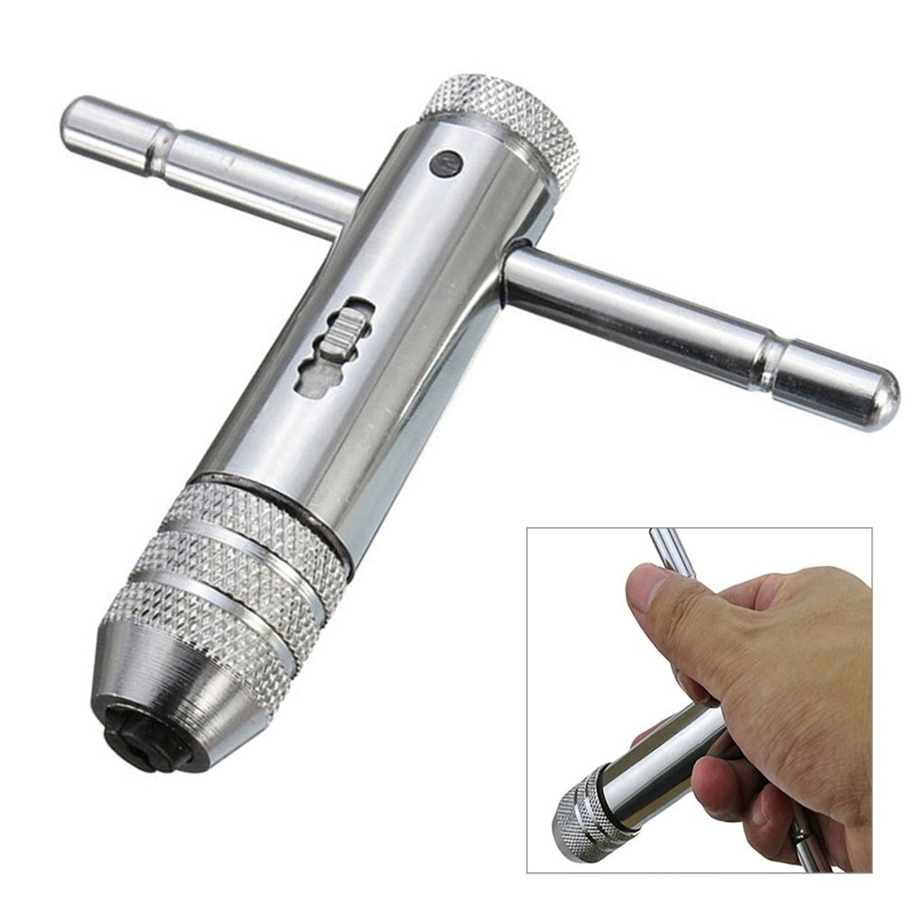 Verstelbare t-greep ratel tapsleutel machinistengereedschap gedraaide draad tappen handtapsleutel t-vormige tap scharnier handgereedschap