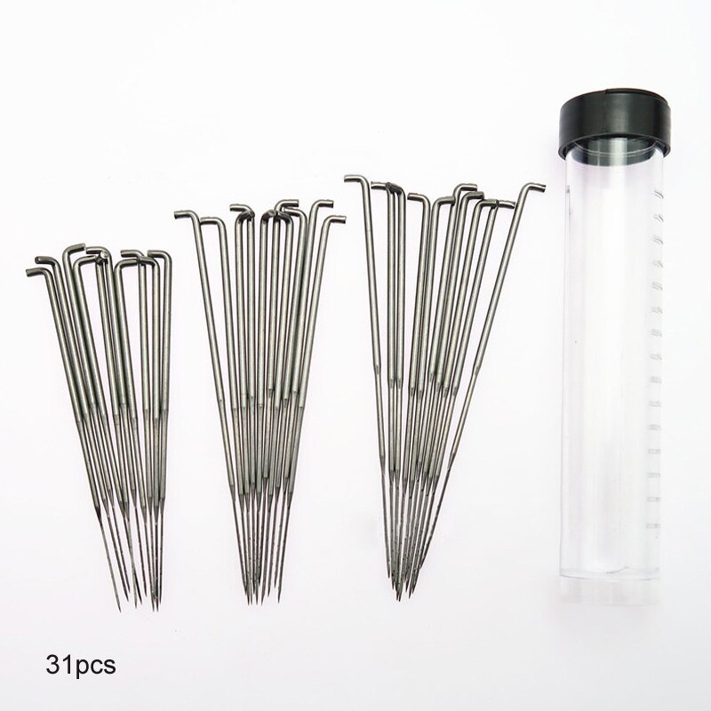 Thick Medium Fine Needle Practical 1 Set Felting Needles Pin Tool Wooden Handle Sewing Kit Wool Pins Knitting Black Blue Bottle: 31pcs