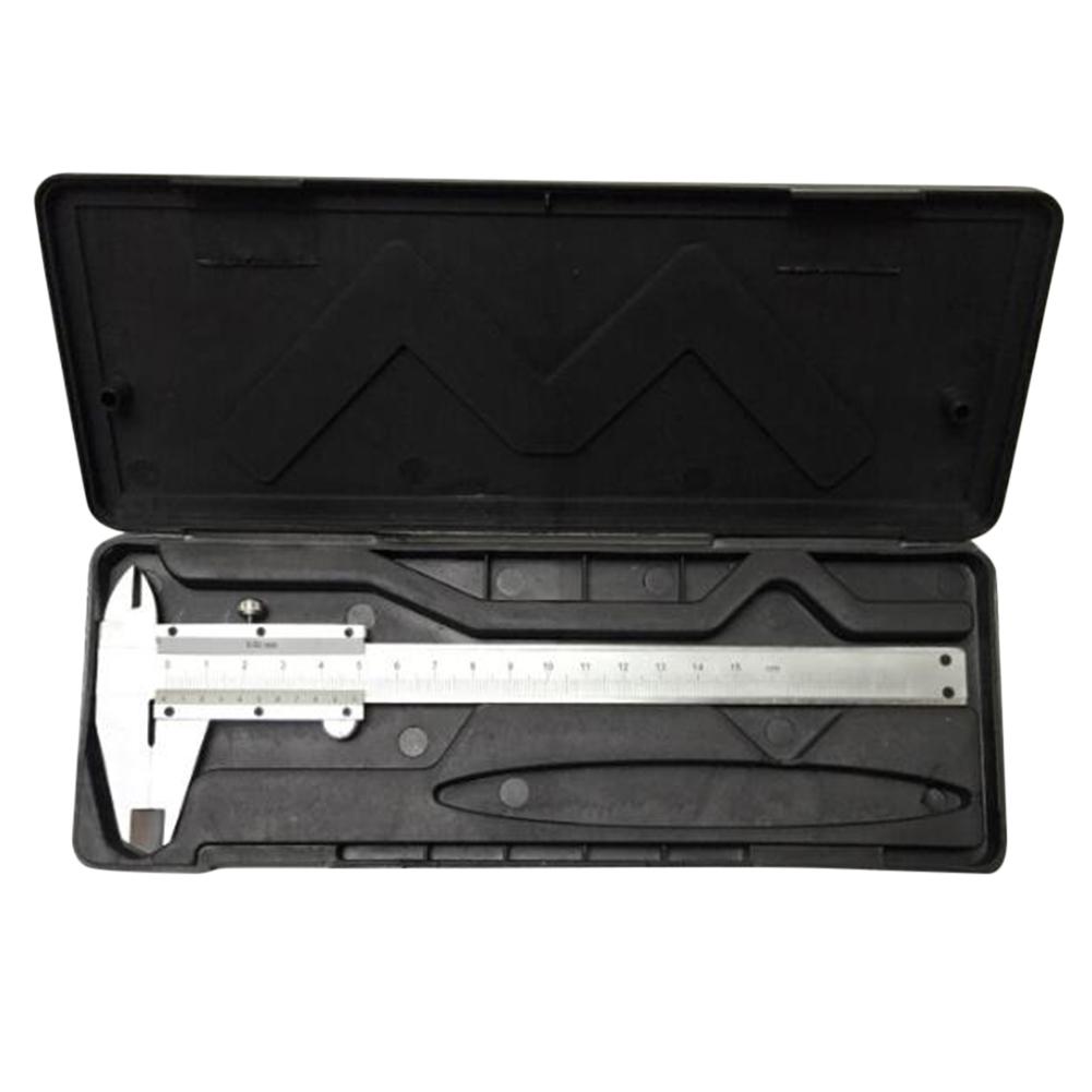 150mm Vernier Caliper Stainless Steel Precision Measuring Tool For Inside Outside Depth Step Measurements S 0-6inch: Default Title