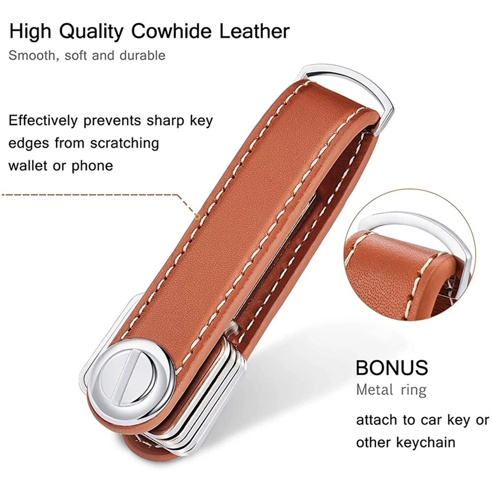 Car Key Pouch Bag Key Holder Organizer Housekeeper Pocket Leather Keychain Key Case Protection Cover