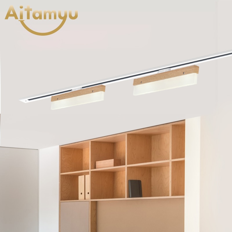 Lamparas de techo de madera nórdica LED lámpara de techo para dormitorio cocina moderna pista giratoria colgante accesorio de iluminación