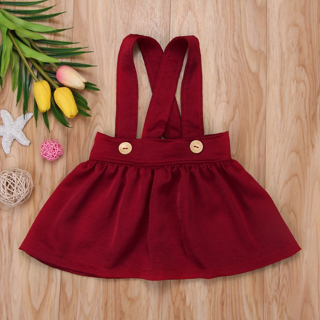 Pudcoco Zomer Kinderen Baby Peuter Kids Baby Meisjes Jarretel Rokje Overalls Leuke Party Kleding: Rood / 24M