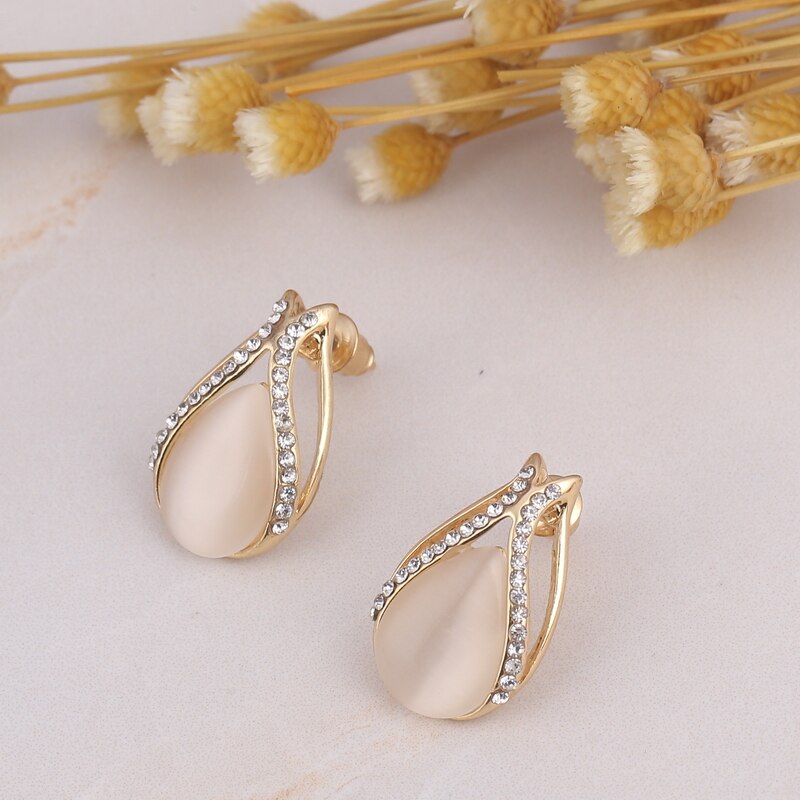 Conjunto de joyería de disfraz africano para mujer, cadena de Color dorado, colgante de piedra de ojo de gato, collar, pendientes, conjunto de boda