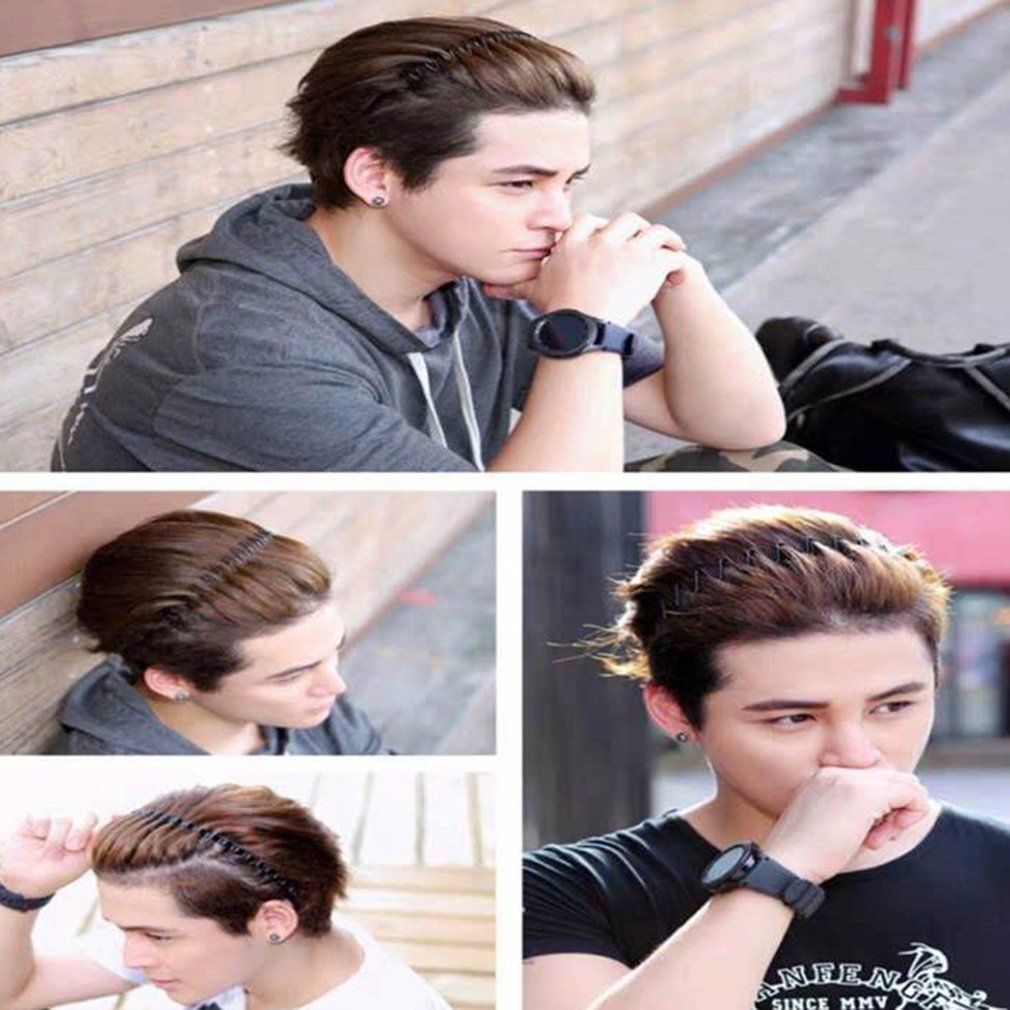 Metalen Haarbanden Voor Mannen En Vrouwen Hoofdbanden Non Slip Unisex Golvend Lente Sport Hoofdband Haarband Hoop Clips