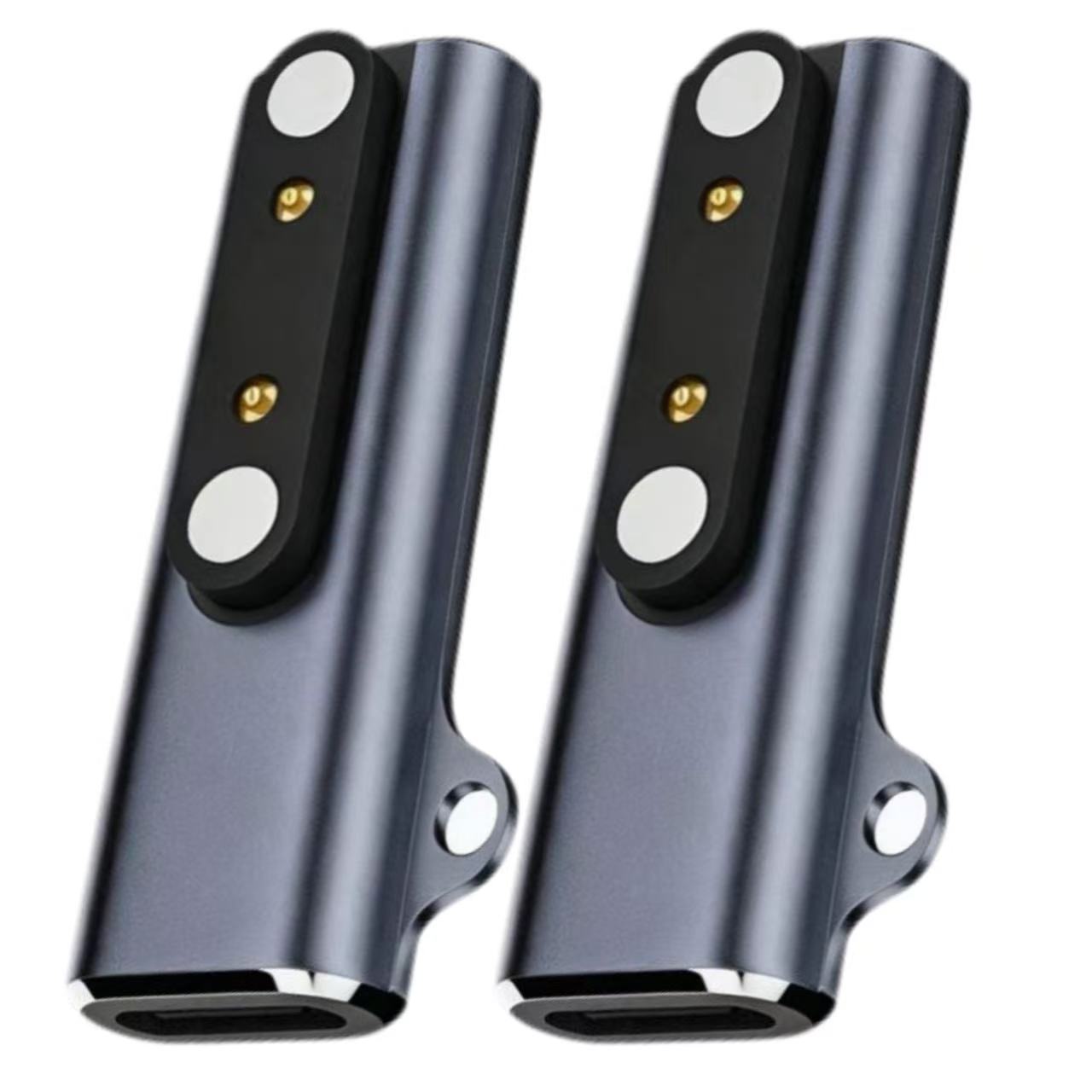 Magnetyczny adapter ładowania pogo-Szpilka, złącze żeńskie typu C na 2-pinowe/4-pinowe złącze 7,62 mm robić słuchawek przewodzących dźwięk przez kości w smartwatchu.: Nieba niebieskie