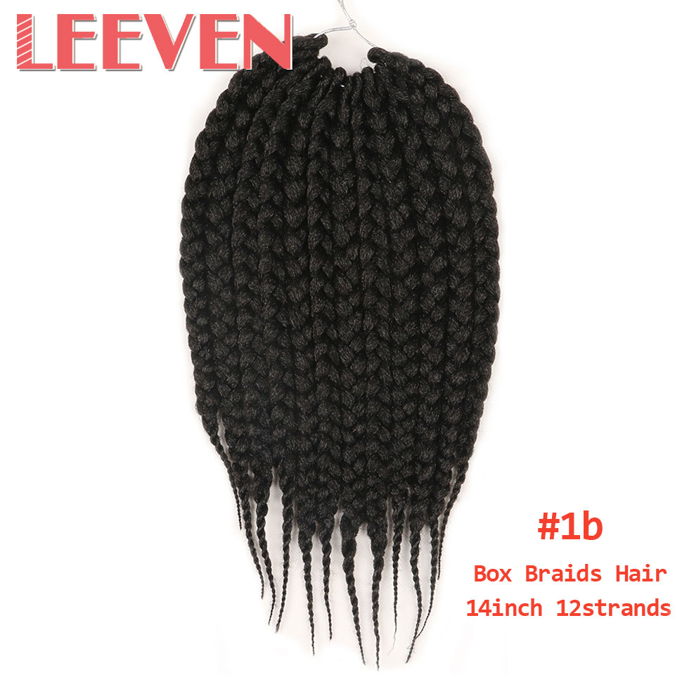 Leeven 3 S Kasten Zöpfe Häkeln haar Synthetische flechten Haar 14 ''12 stränge Schwarz Braun Twist Haar-erweiterungen 6 Stck: #1B
