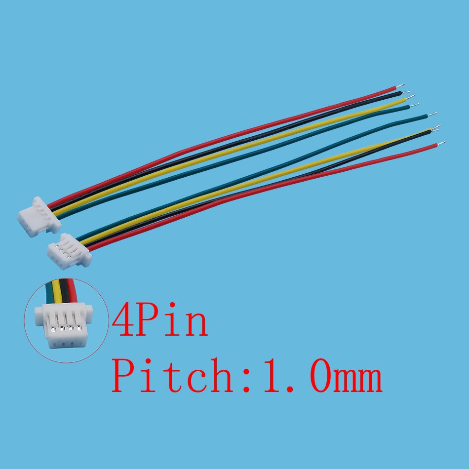 5Pcs Jst Sh 1.0Mm 1.0 Vrouwelijke Enkele Plug Draad Kabel Connector Lengte 10Cm 28AWG Kabel: 4Pin